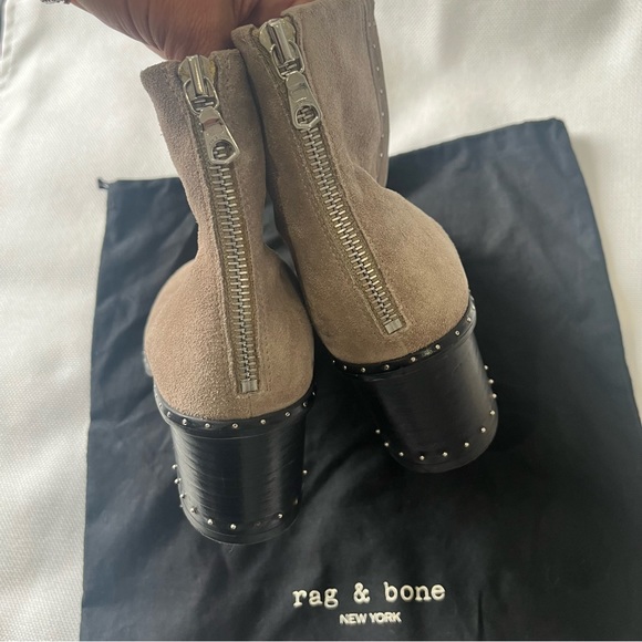 Rag and Bone Willow Gray Suede Boots Size 37 with Duster - Picture 8 of 8